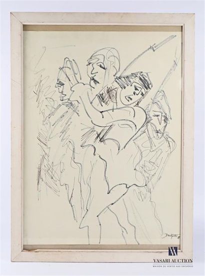 null DAUGUET Jean Claude (1939-2012)
Scene of revolt
Felt on paper 
Signed lower...