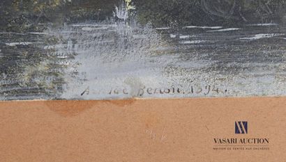 null BENON Aristide (1853-1924)
Vues de rivière
Deux gouches sur papier contre-collé
Signées...