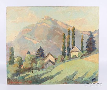 null BACHASSON (XXème siècle)
Village au pied des montagnes
Huile sur panneau
(petits...