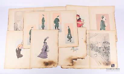 null Lot of twenty-three sheet reproductions and three folding sheets of illustrations...