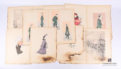 null Lot of twenty-three sheet reproductions and three folding sheets of illustrations...