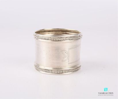 null Napkin ring in silver 800 mils with engraved decoration of a blind cartouche...
