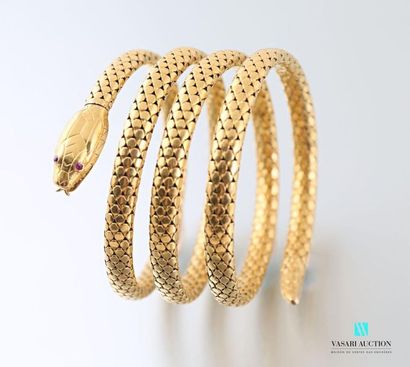 null Napoleon III snake bracelet in yellow gold 750 thousandths the body supple with...