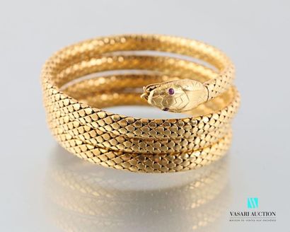  Napoleon III snake bracelet in yellow gold 750 thousandths the body supple with...