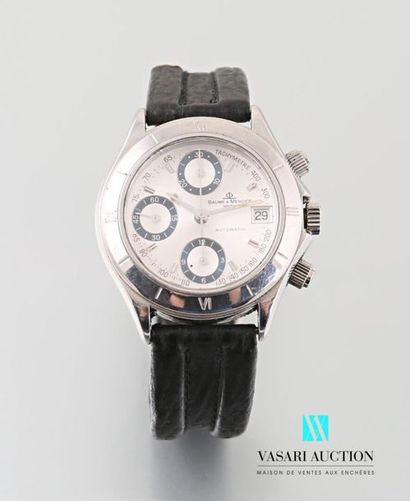 null Baume et Mercier, men's wristwatch chronograph, steel case (diameter 37 mm),...
