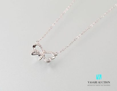 null Necklace "knot" in white gold 750 thousandths set with twenty-eight diamonds...