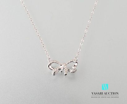 null Necklace "knot" in white gold 750 thousandths set with twenty-eight diamonds...
