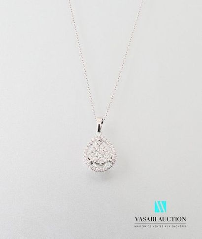 null An openwork pear-shaped pendant and its 750 thousandths white gold chain, it...