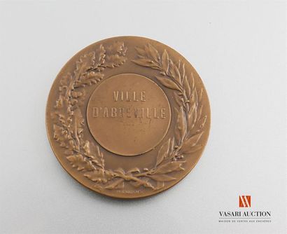 null Ville d'Abbeville - Table medal, bronze, 50 mm, smooth edge, engraved by Dubois,...