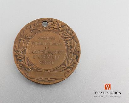 null Medal of the Société d'horticulture de l'arrondissement d'Abbeville Somme, bronze,...