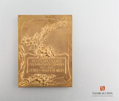 null Offered by the Syndicat Agricole de la Seine Inférieure - Table medal, bronze,...