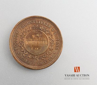 null Société industrielle d'Amiens, fondée en 1861 - Médaille bronze 35 mm, tranche...