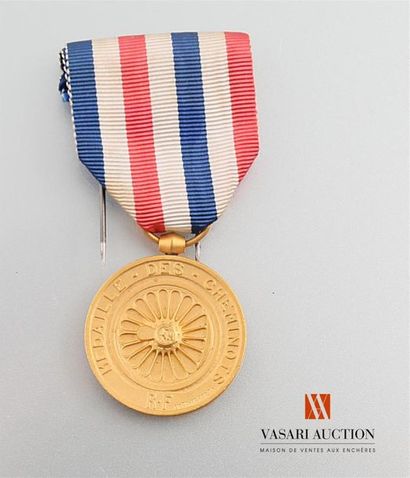 null France - Médaille des cheminots (1939-1953), échelon or, 1950, BE-TBE
