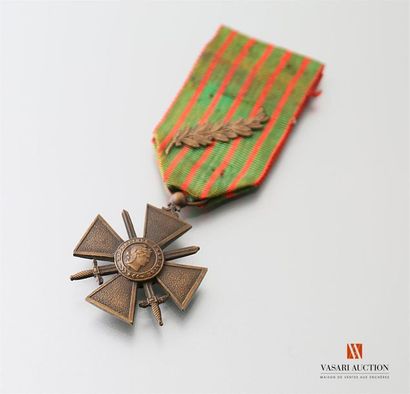 null France: croix de guerre 1914-1917, ruban avec palme, ruban insolé, TBE
