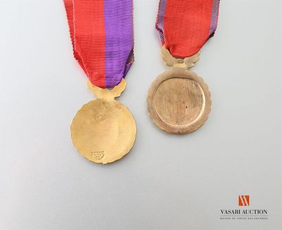 null Médaille des sociétés musicales de la Somme, émail sur métal doré, 32 mm, TBE,...