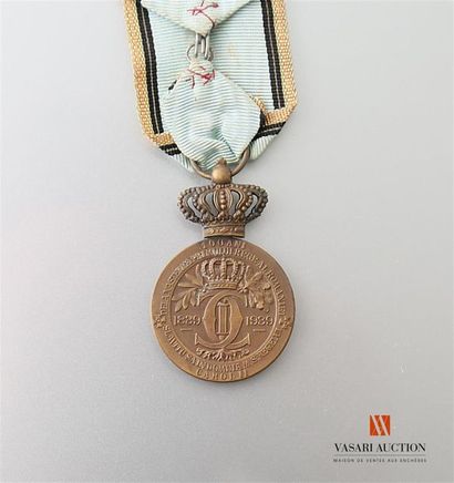 null Roumanie - Médaille du jubilé du centenaire du Roi Charles 1er, 1839-1939, gravée...