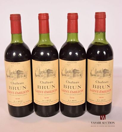 null 4 bouteilles	Château BRUN	St Emilion	1975
		Et. un peu fanées et un peu tachées....