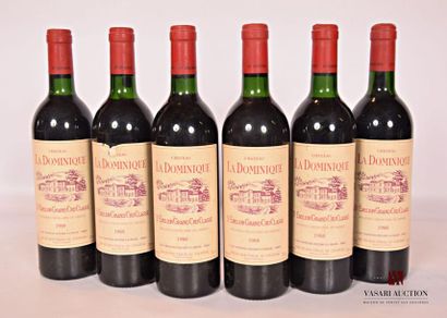 null 6 bouteilles	Château LA DOMINIQUE	St Emilion GCC	1988
		Et. un peu fanées et...