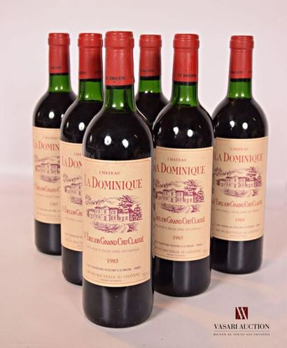 null 6 bouteilles	Château LA DOMINIQUE	St Emilion GCC	1985
		Et. légèrement tachées....