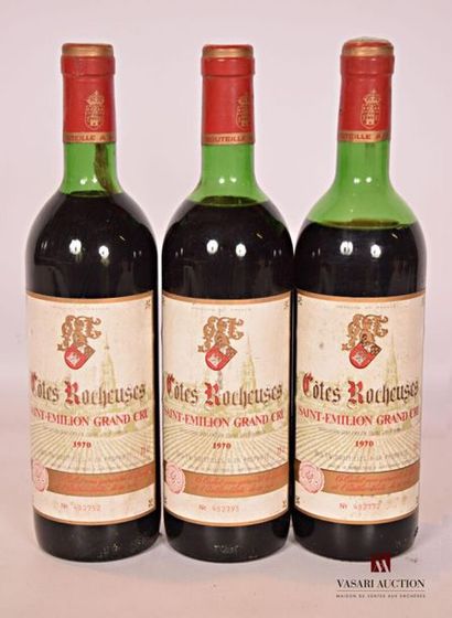 null 3 bouteilles	CÔTES ROCHEUSES mise coop	St Emilion GC	1970
		Et. fanées et tachées....