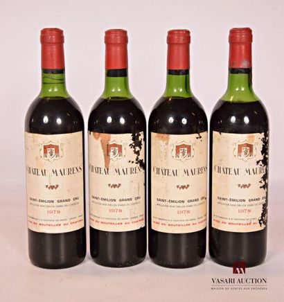 null 4 bouteilles	Château MAURENS	St Emilion GC	1978
		Et. fanées, tachées et usées...