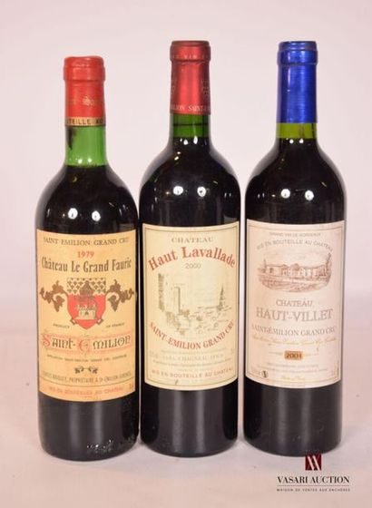 null Lot de 3 bouteilles comprenant :		
	1 bouteille	Château HAUT VILLET	St Emilion...