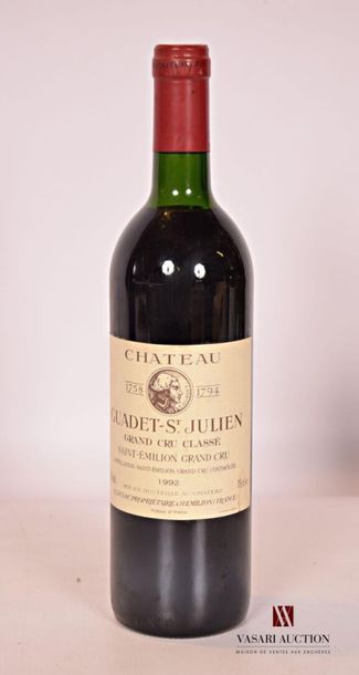 null 1 bouteille	Château GUADET St JULIEN	St Emilion GCC	1992
		Et. à peine tachée....