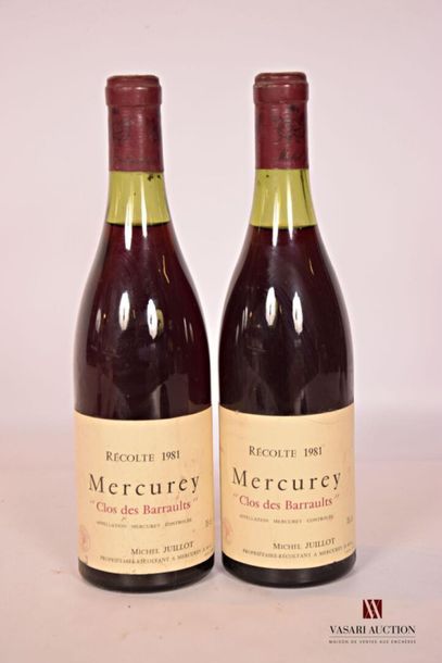 null 2 bouteilles	MERCUREY "Clos des Barraults" mise M. Juillot Prop.		1981
		Et....