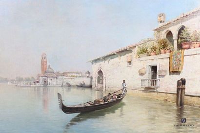 null Egidio DA RUBELLI (?-1915)

Gondolier à Venise

Huile sur toile signée et datée...