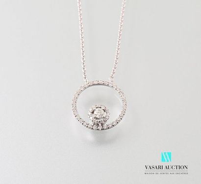 null Necklace "Circle" white gold 750 thousandths set with modern cut diamonds, the...