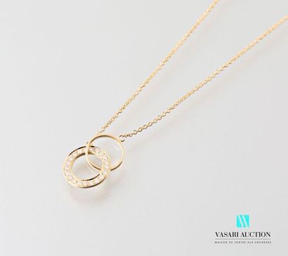 null Necklace link two rings set with a circle of modern
cut diamonds Gross weight...