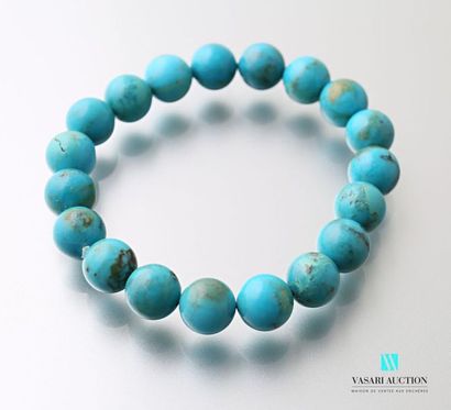 null Arizona natural turquoise beads bracelet mounted on elastic
band Diameter int....