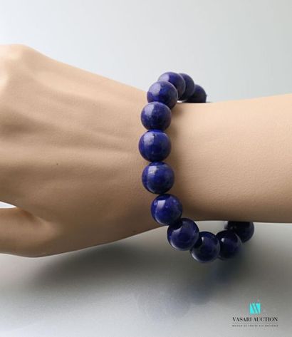 null Bracelet de perles de lapis lazuli montées sur élastique
Diam. int. : 6 cm