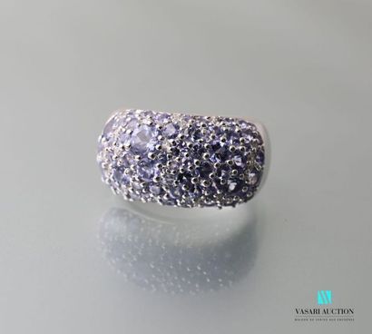 null Silver rush ring paved with tanzanites. 
Gross weight : 11.57 g - Finger size...