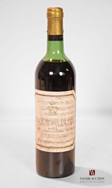 null 1 bouteille	CH. PICHON LALANDE	Pauillac GCC	1975
	Et. fanée et tachée (lisible)....