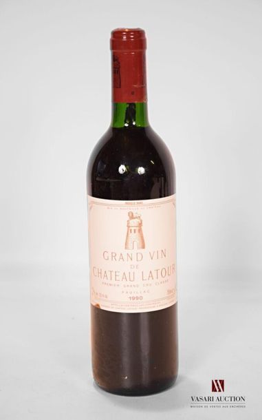 null 1 bouteille	Château LATOUR	Pauillac 1er GCC	1990
	Et. légèrement tachée. N :...