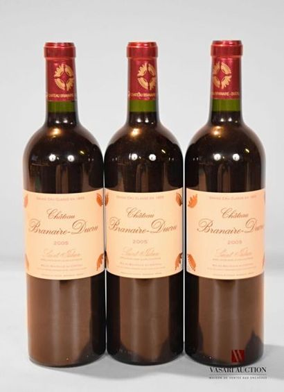 null 3 bouteilles	Château BRANAIRE DUCRU	St Julien GCC	2005
	Présentation et niveau,...
