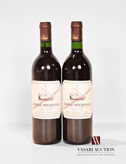 null 2 bouteilles	Château BEYCHEVELLE	St Julien GCC	1990
	Et. légèrement tachées....
