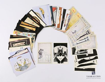 null [CARTES POSTALES - FRANC MACONNERIE]
Lot de 65 cartes postales en noir et blanc...