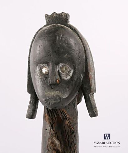 null FANG - GABON
Tête d'ancêtre de style Betsi en bois sculpté patiné, les yeux...