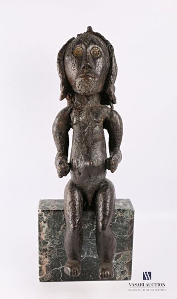 null FANG - GABON
Statue d'ancêtre, gardien de reliquaire en bois sculpté patiné...