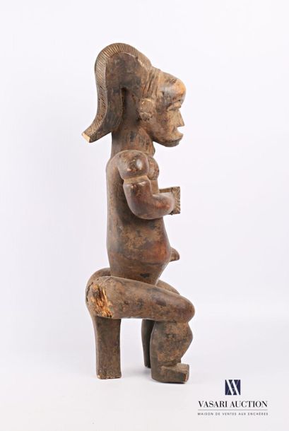 null FANG - GABON
Gardien de reliquaire Byeri en bois sculpté figurant un homme musclé...