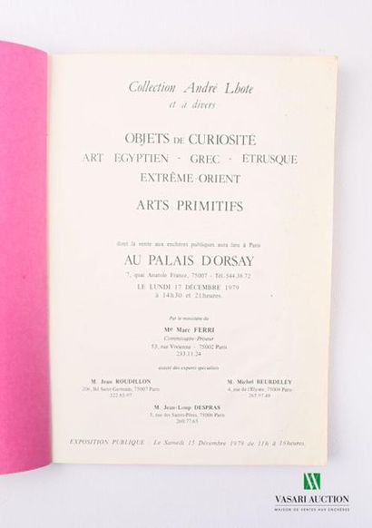null Catalogue de vente de la Collection André Lhote et à divers - Arts Primitifs...
