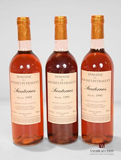 null 3 bouteilles	DOMAINE DU ROUSSET-PEYRAGUEY	Sauternes	1995
	Et. à peine tachées....