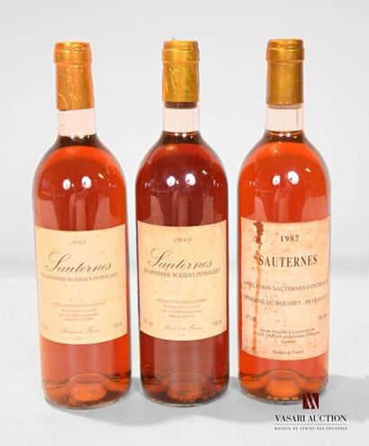 null 3 bouteilles	DOMAINE DU ROUSSET-PEYRAGUEY	Sauternes	
	1 blle de 1993, 1 blle...