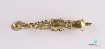 null Pince à sucre en argent doré (1819-1838), les bras mouvementés à décor de rinceaux...