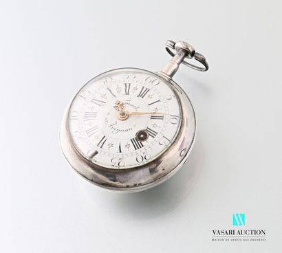 null Pocket watch in silver, the white enamelled dial marked Fassel à Avignon features...