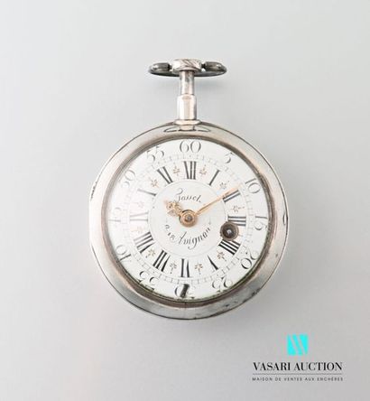 null Pocket watch in silver, the white enamelled dial marked Fassel à Avignon features...