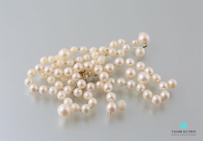 null Small lot of cultured pearls to be refiltered and a part of ratchet clasp in...