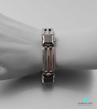 null Soft bracelet in silver 800 thousandths and Art Deco marcasites.
Gross weight:...
